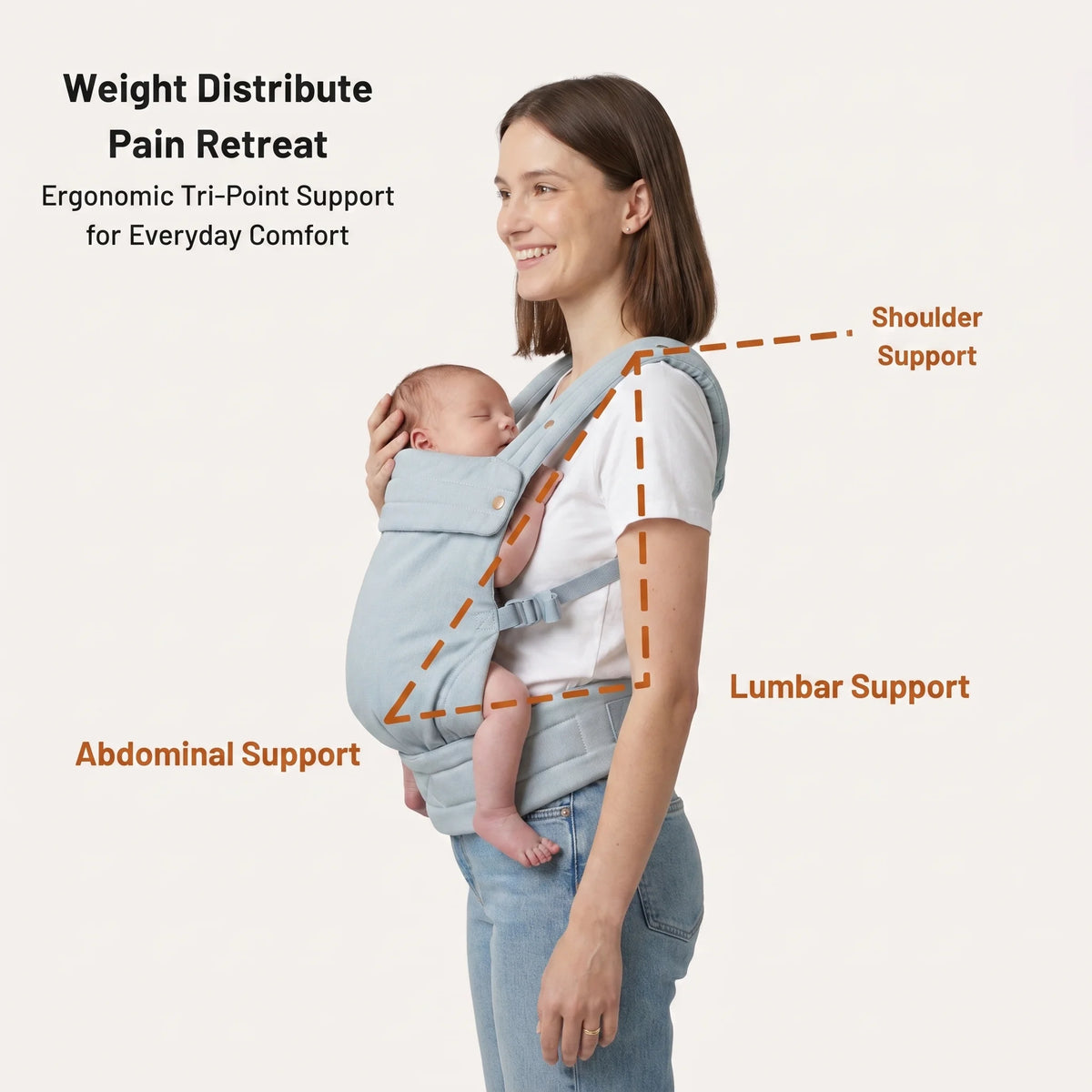 Amari - Ergonomic Baby Carrier - Ivory Blue