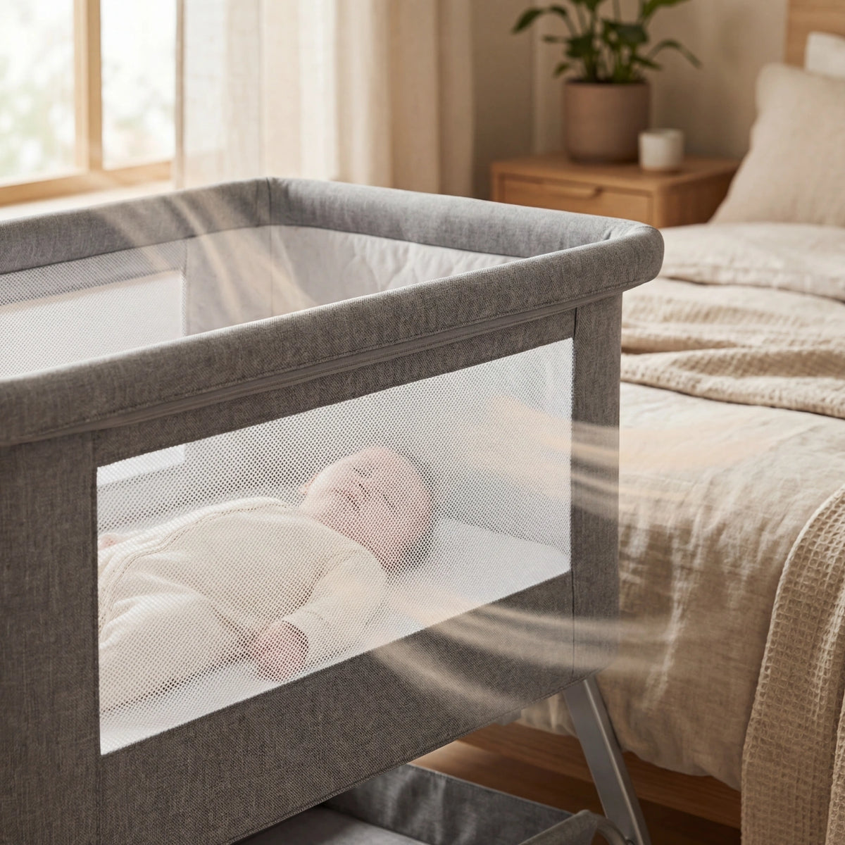 Luxury Adjustable Baby Cot - Bedside Co-Sleeper