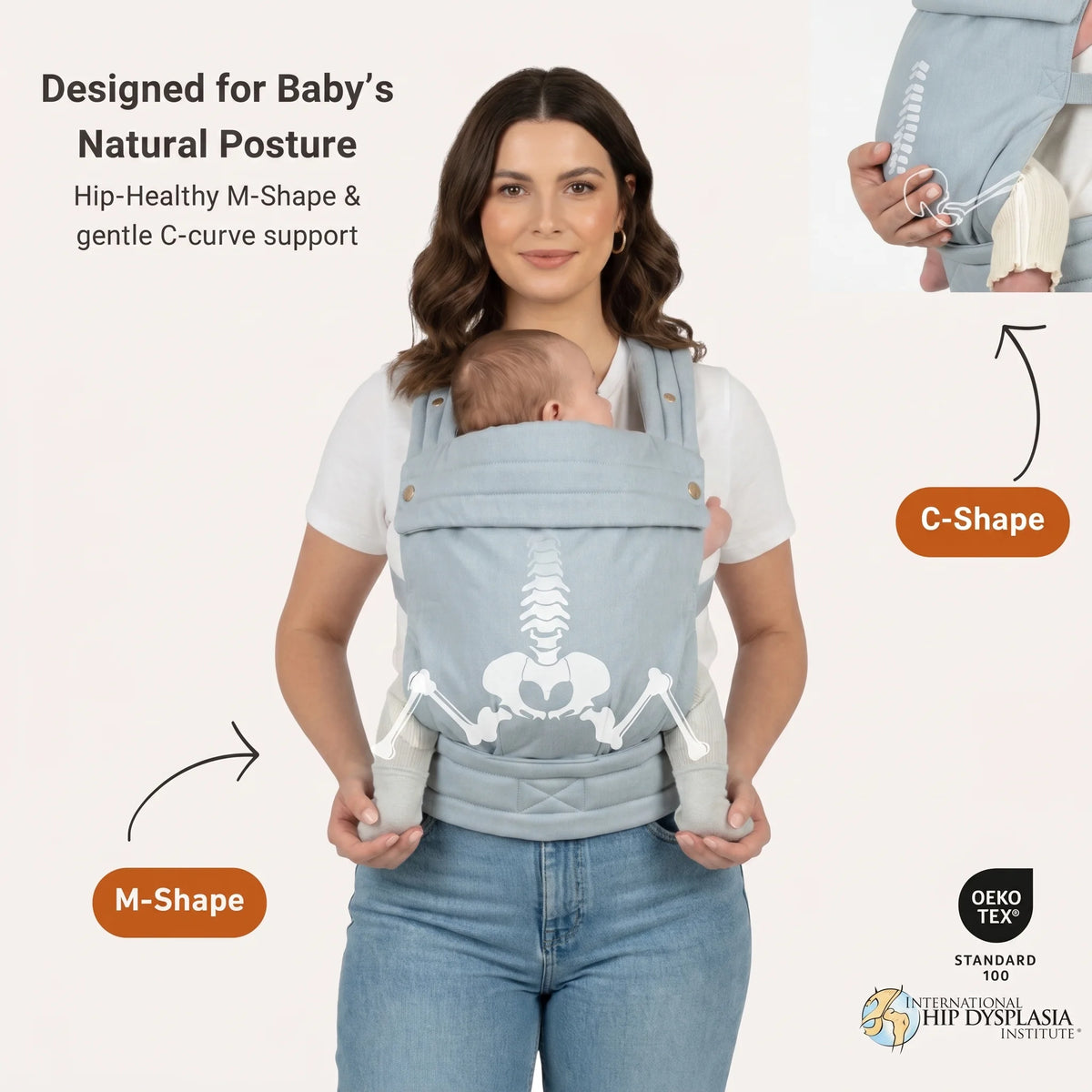 Amari - Ergonomic Baby Carrier - Ivory Blue
